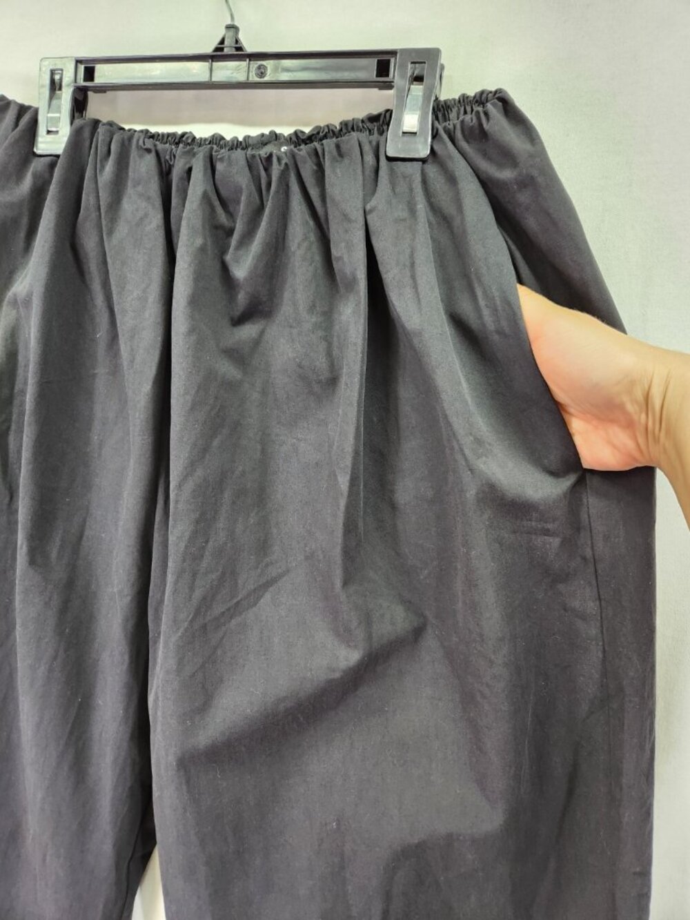 Lioness Black Wide Leg Trousers Size Small Minimalist Lagenlook Pull On Pockets - Picture 7 of 15